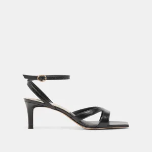 BECKI WIDE HEELS MIDNIGHT CRINKLE PATENT