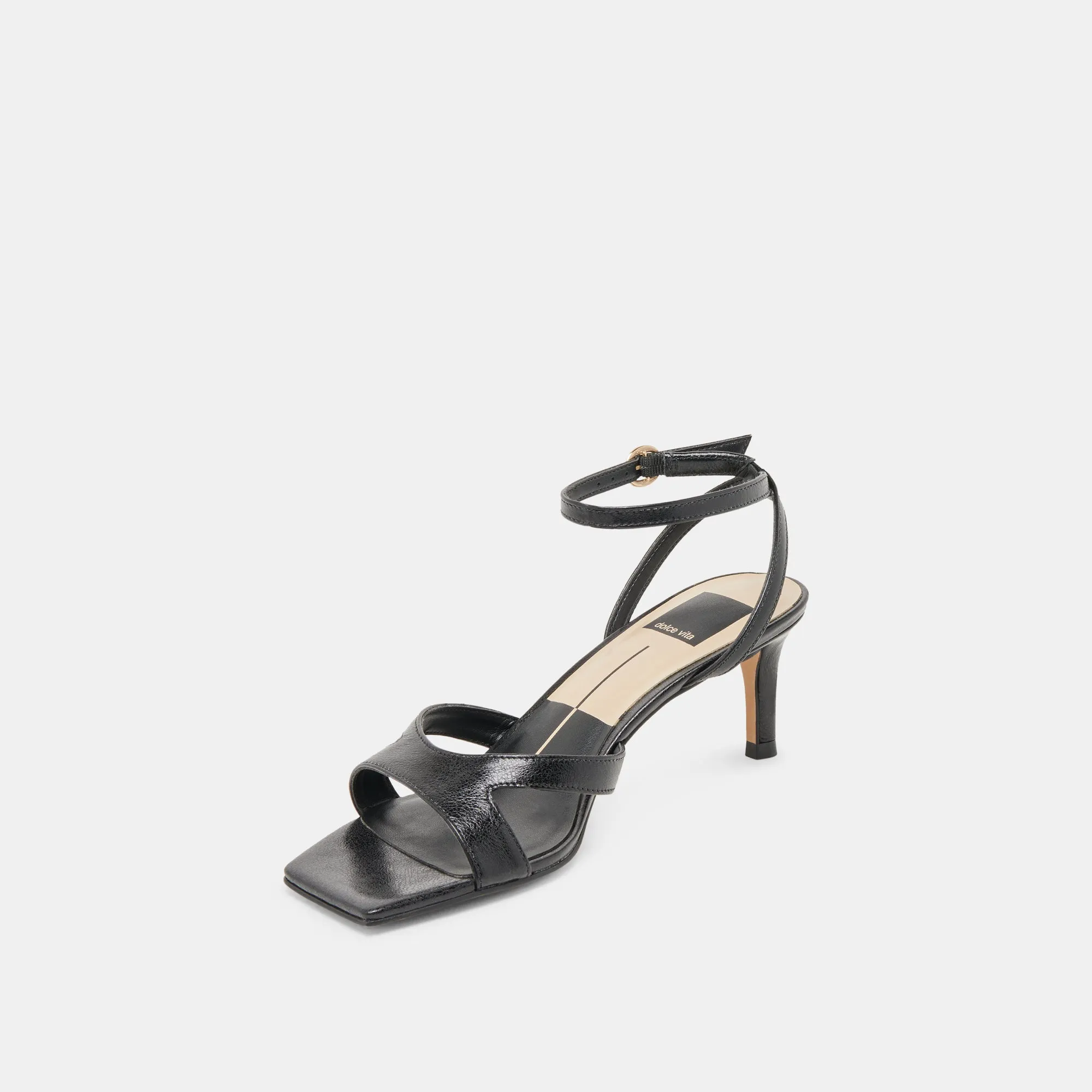 BECKI WIDE HEELS MIDNIGHT CRINKLE PATENT
