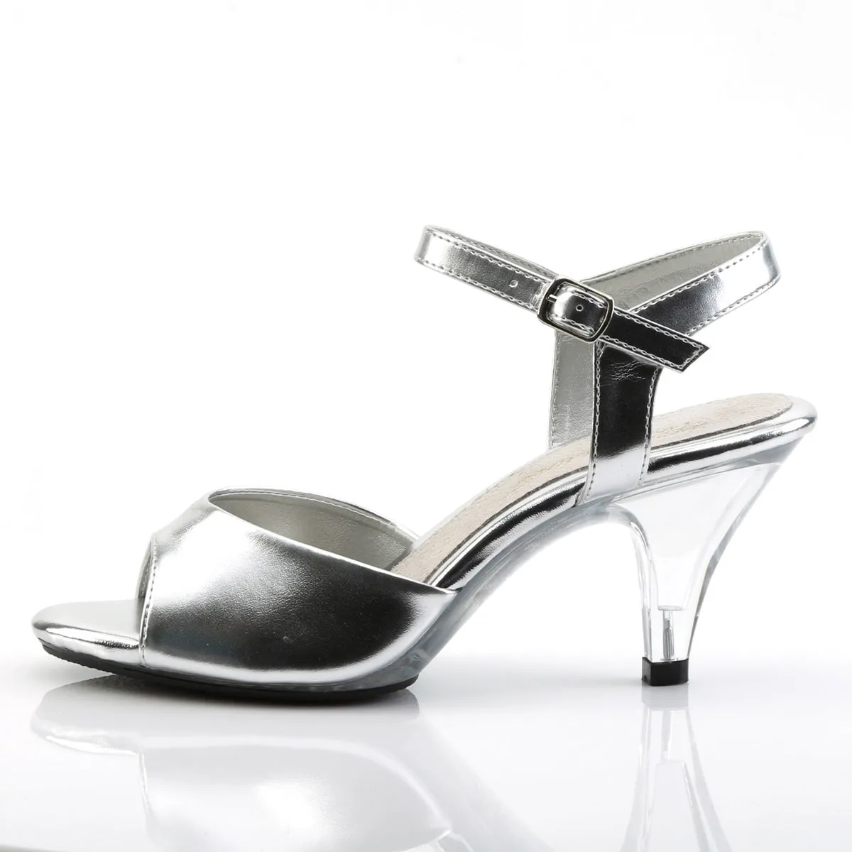 BELLE-309  Silver Metallic Pu/Clear