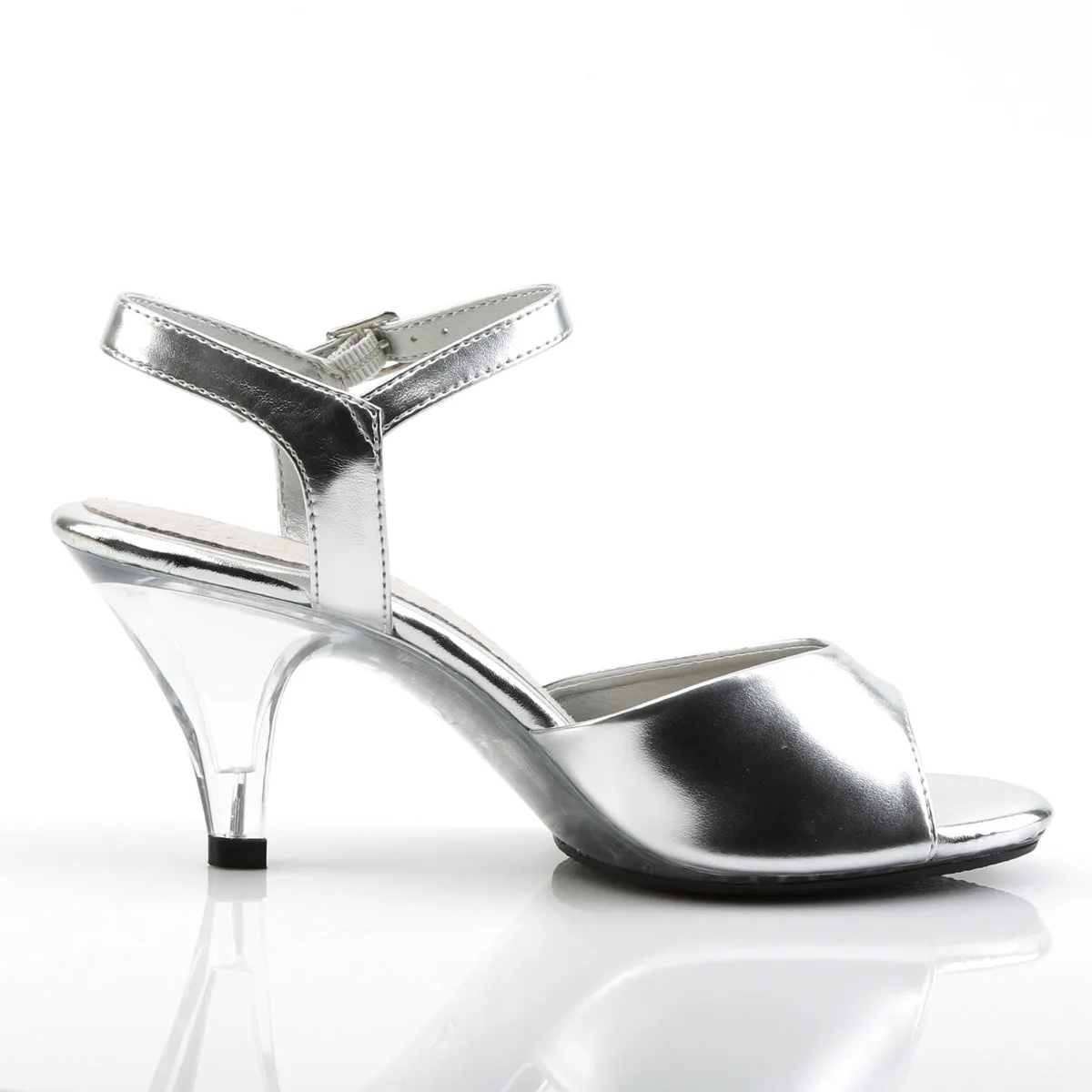 BELLE-309  Silver Metallic Pu/Clear