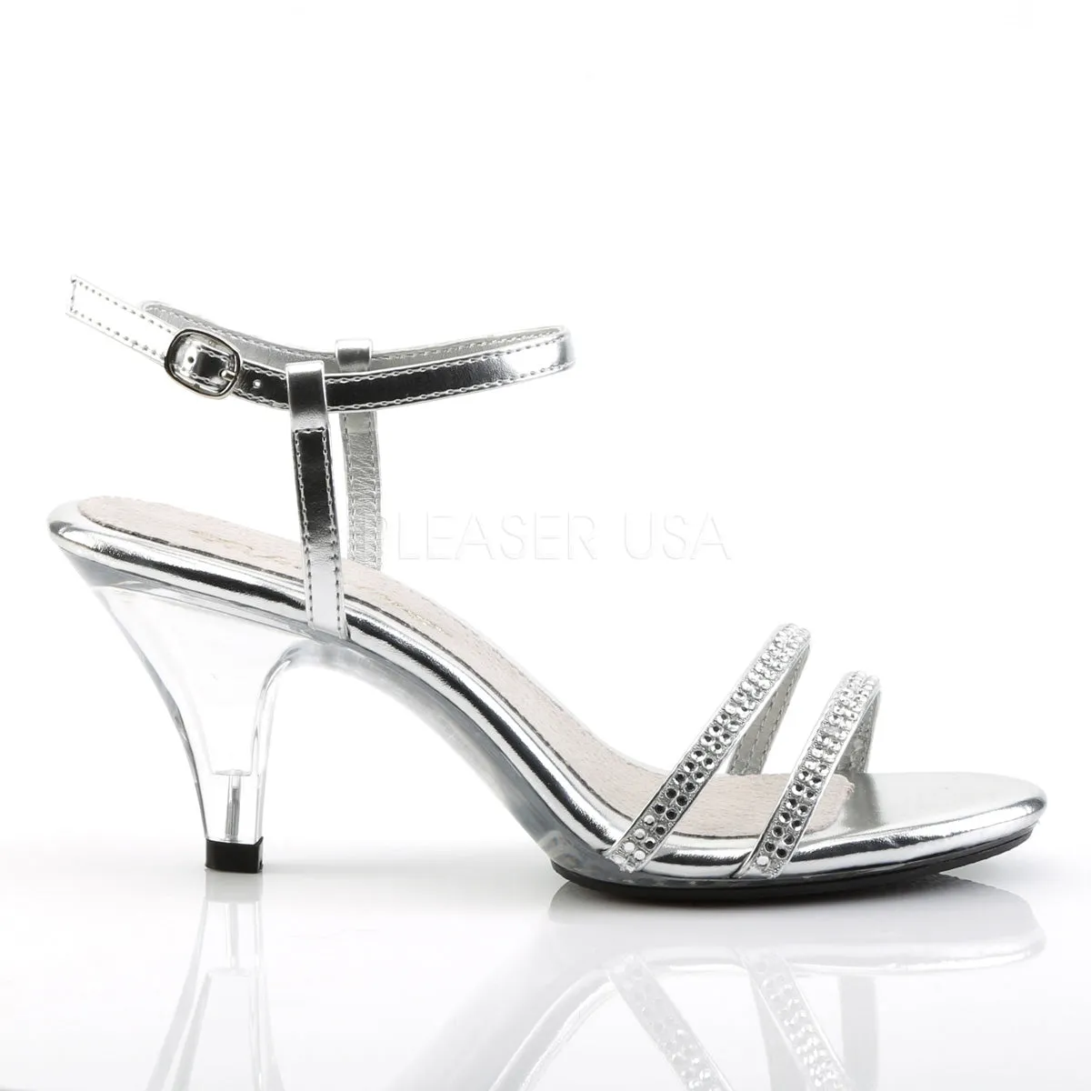 BELLE-316  Silver Metallic Pu/Clear
