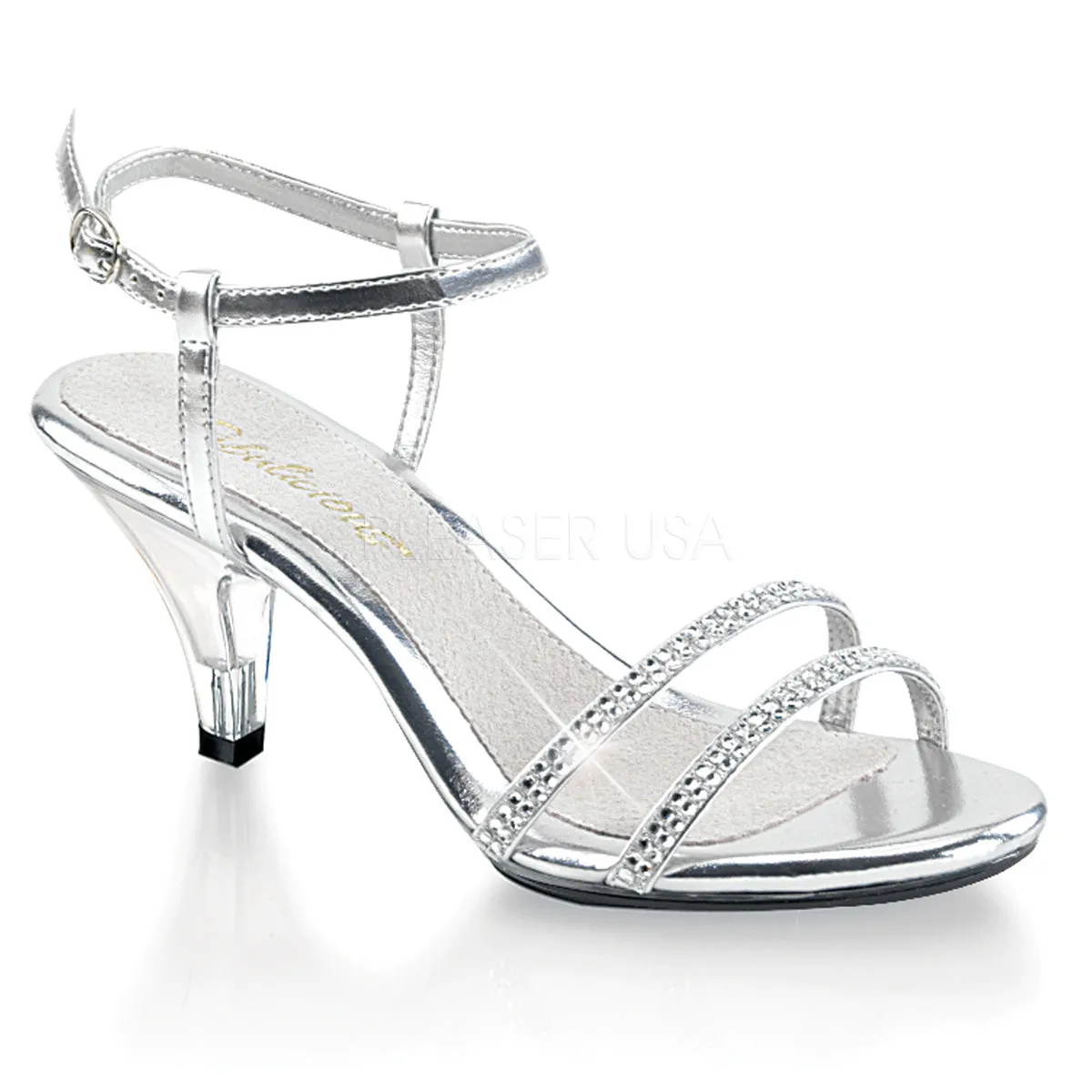 BELLE-316  Silver Metallic Pu/Clear