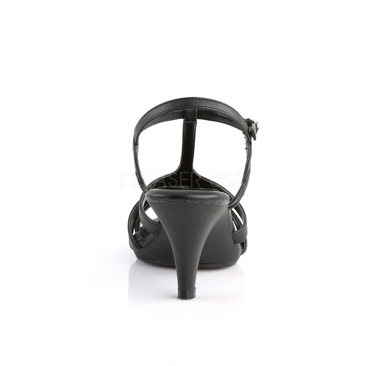 BELLE-322  Black Faux Leather/Black Matte