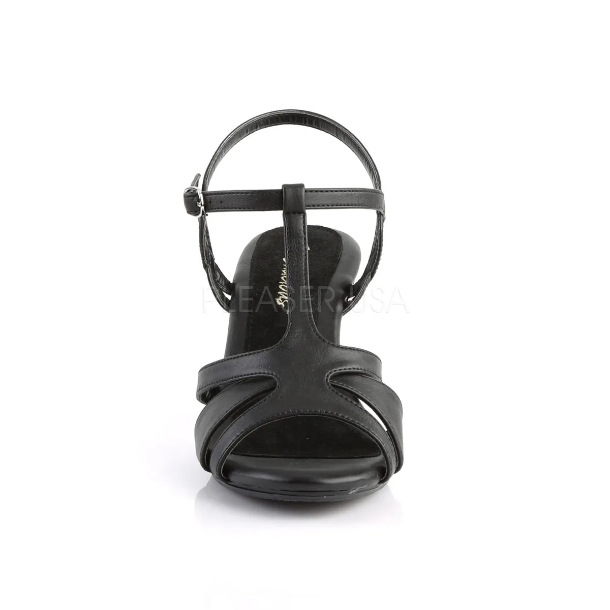 BELLE-322  Black Faux Leather/Black Matte