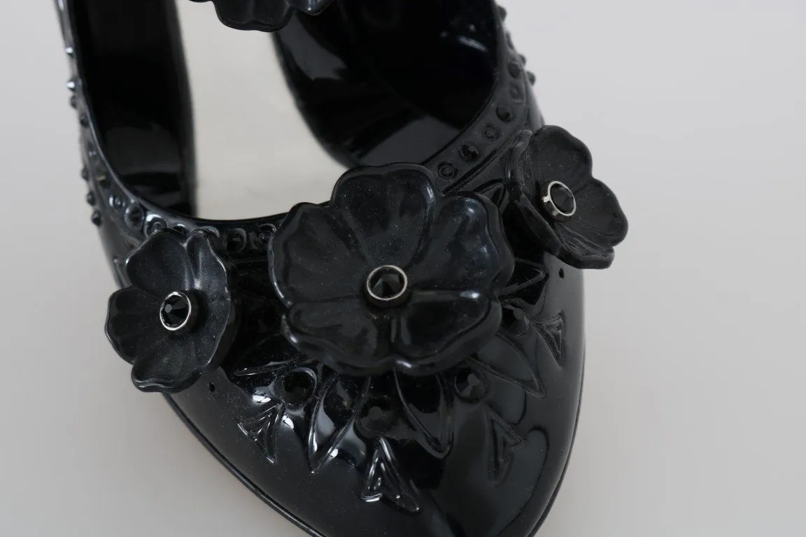 Black CINDERELLA Crystal Heels Shoes