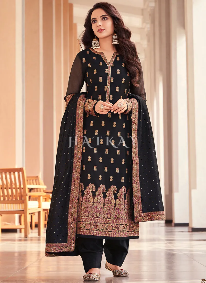 Black Embroidery Designer Salwar Kameez