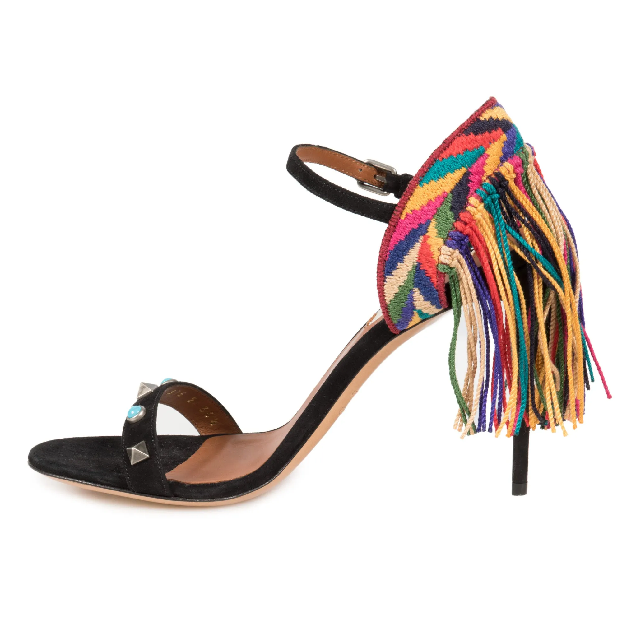Black Rockstud Rolling Sandals