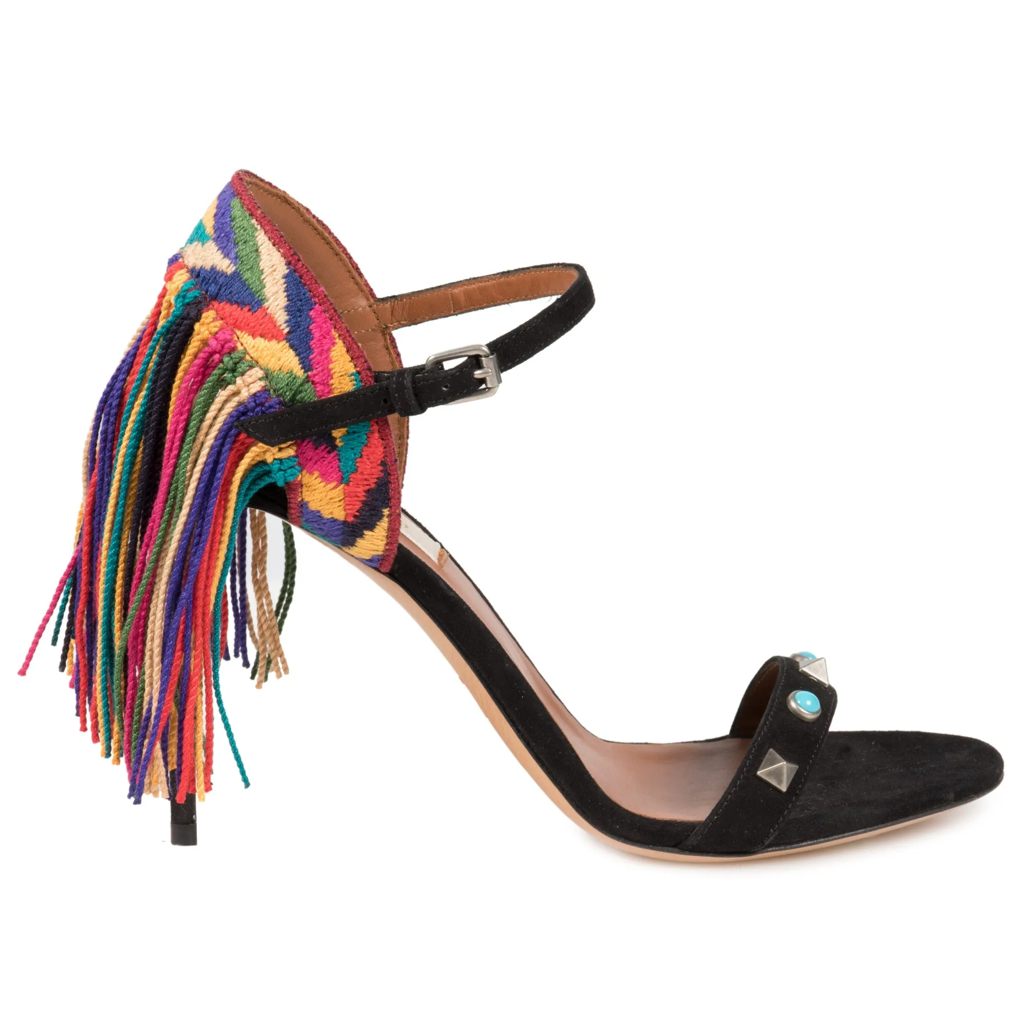 Black Rockstud Rolling Sandals
