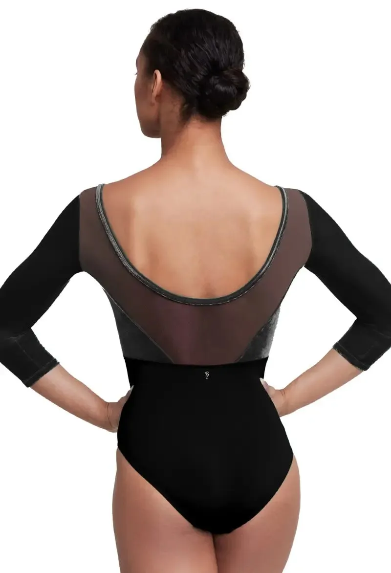 Bloch Indy Velvet 3/4 sleeve leotard - Black only