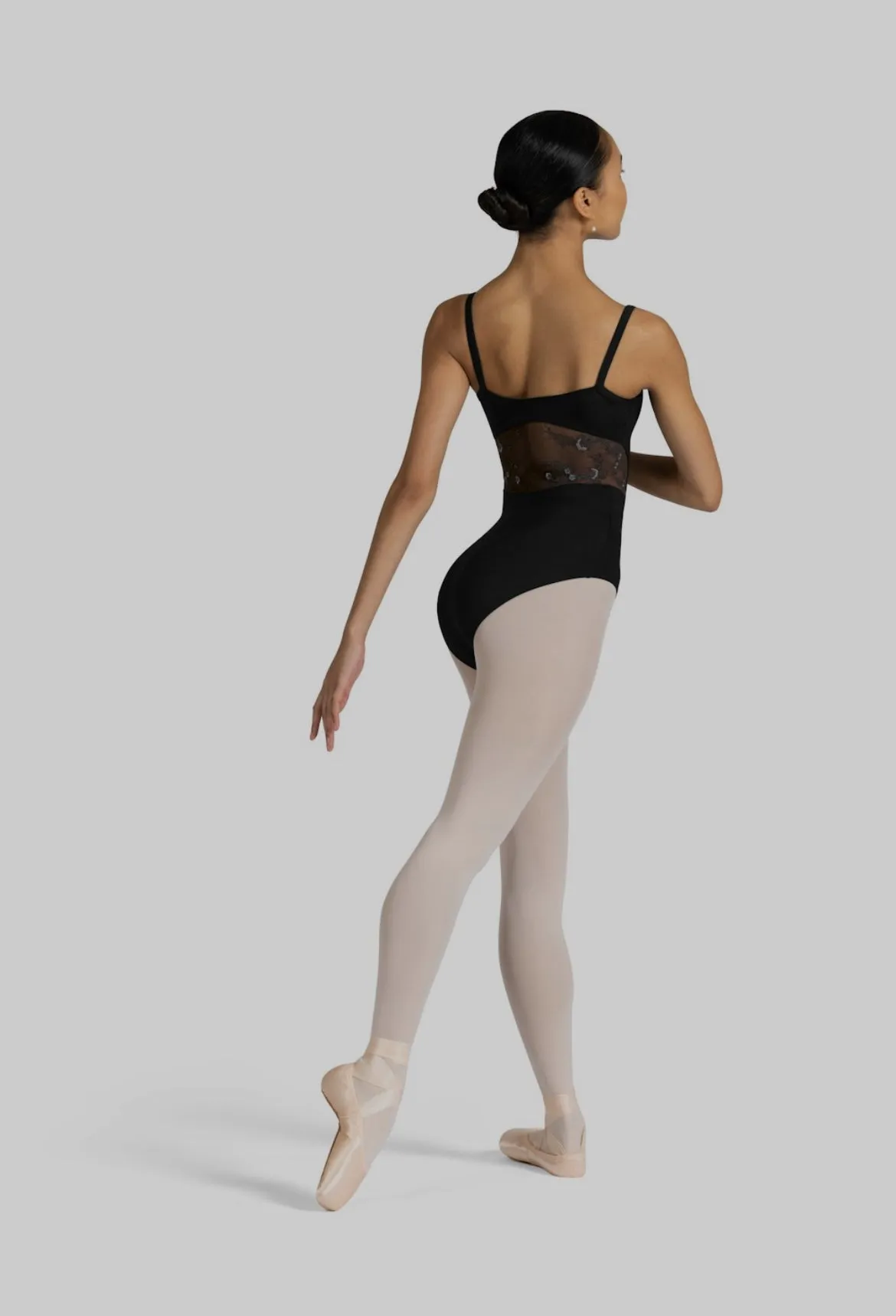Bloch Marika Black Embroidered Mesh Camisole Leotard