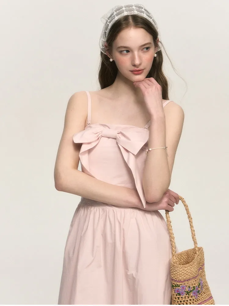Blush Bow Midi Dress