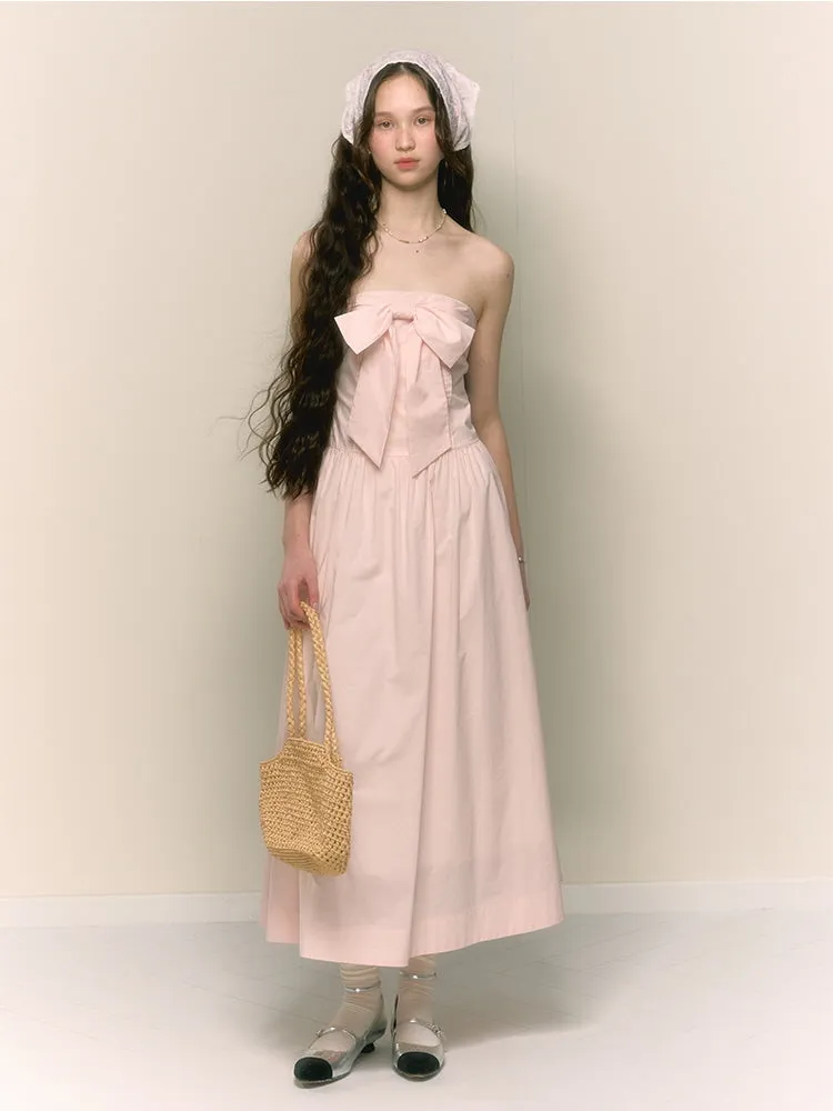 Blush Bow Midi Dress