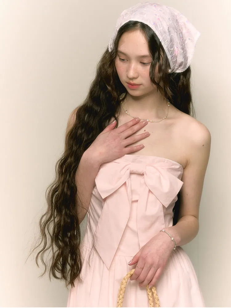 Blush Bow Midi Dress