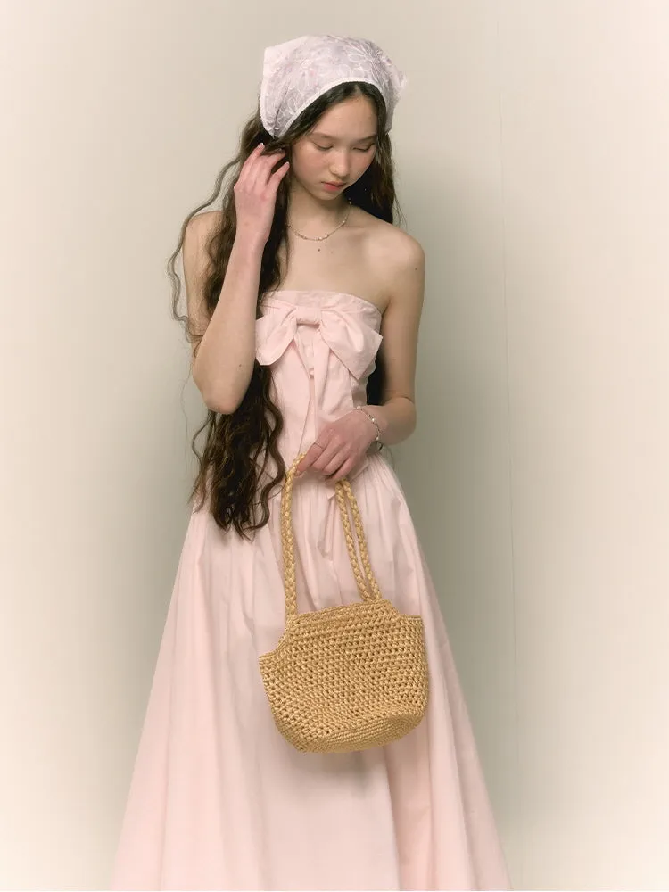 Blush Bow Midi Dress