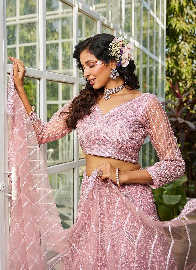 Blush Pink Bridal Lehenga Choli