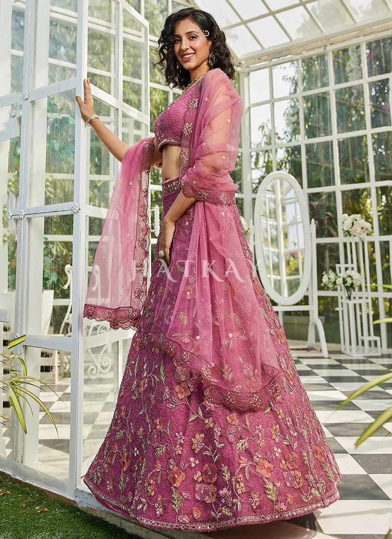 Blush Pink Multi Embroidery Lehenga Choli