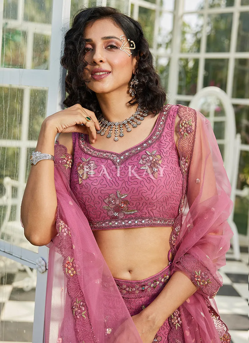 Blush Pink Multi Embroidery Lehenga Choli