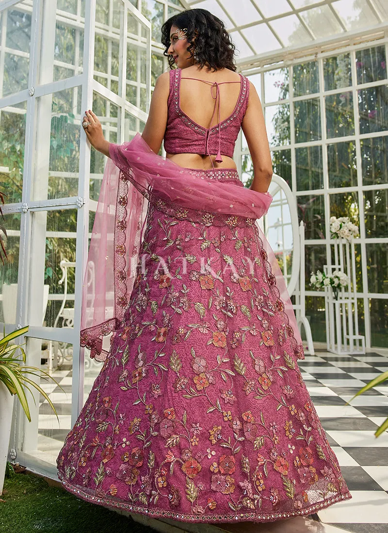 Blush Pink Multi Embroidery Lehenga Choli