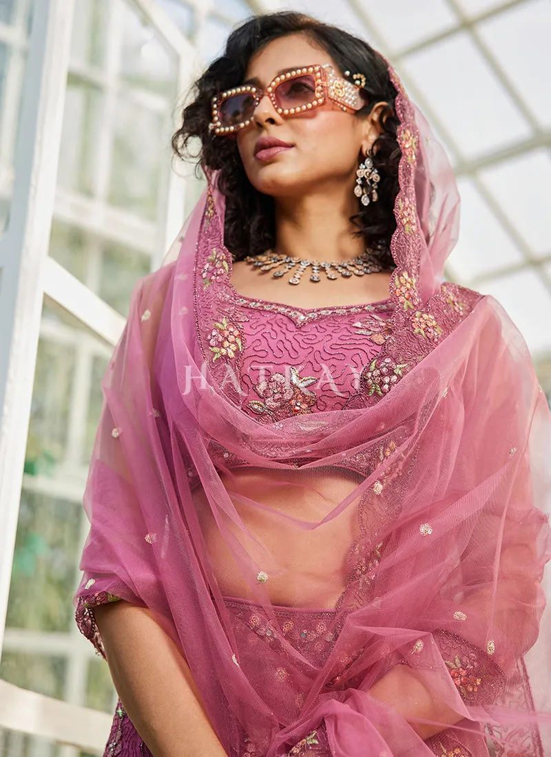 Blush Pink Multi Embroidery Lehenga Choli