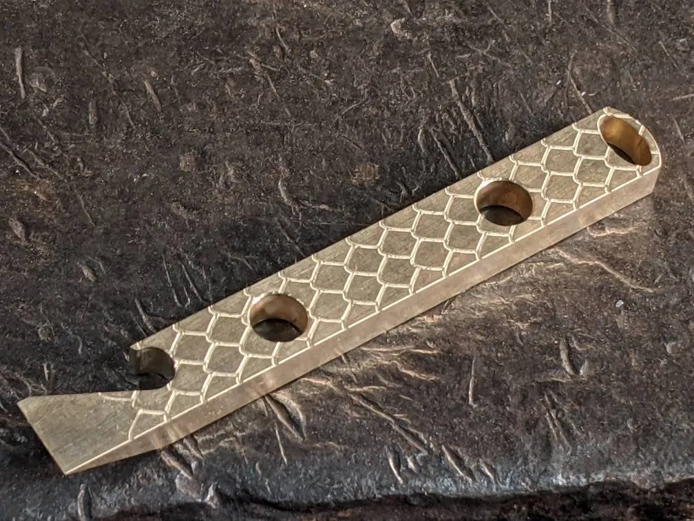 Brass Dragon Scale Pattern Pry Bar