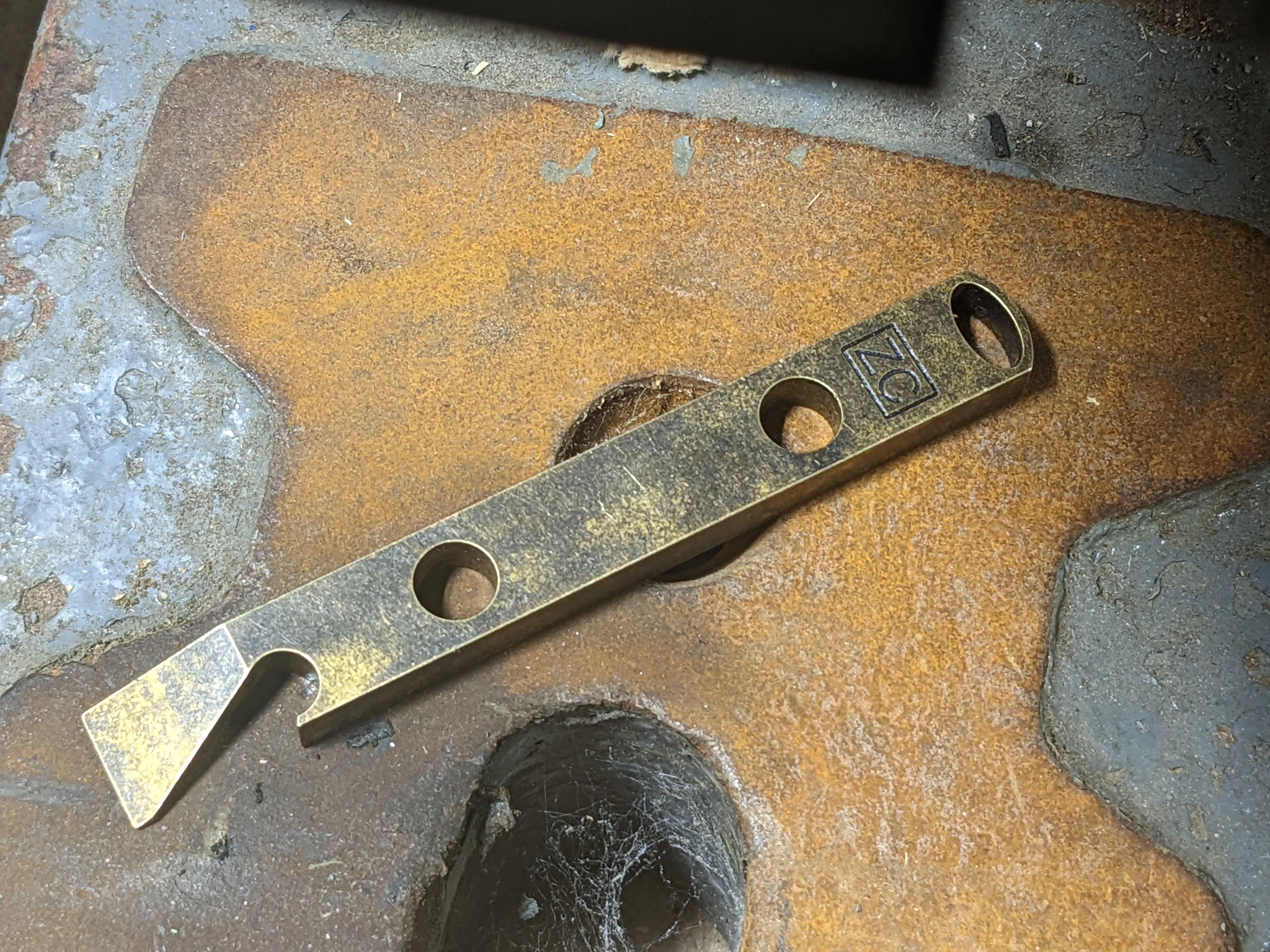 Brass Pry Bar with Patina