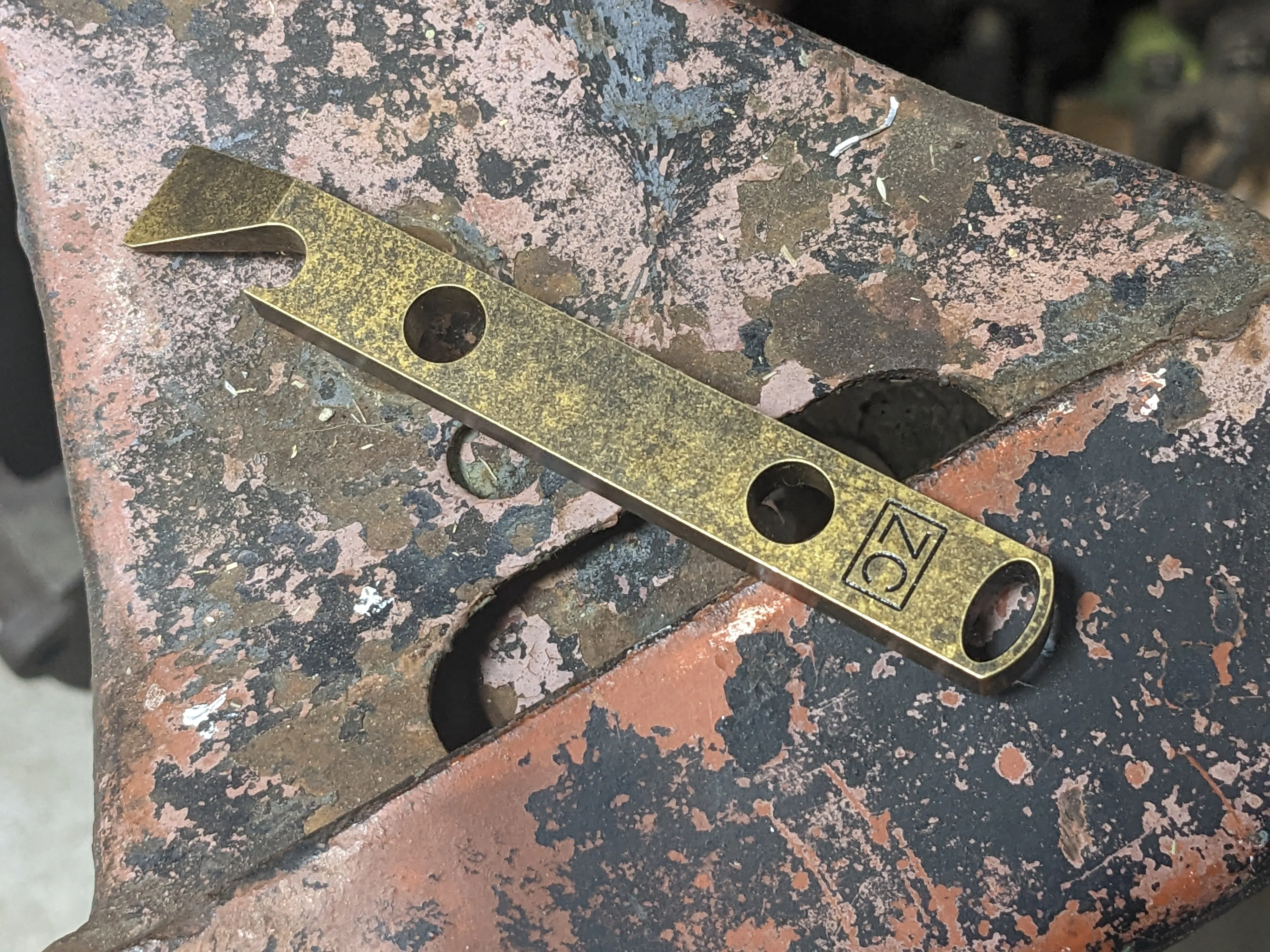 Brass Pry Bar with Patina