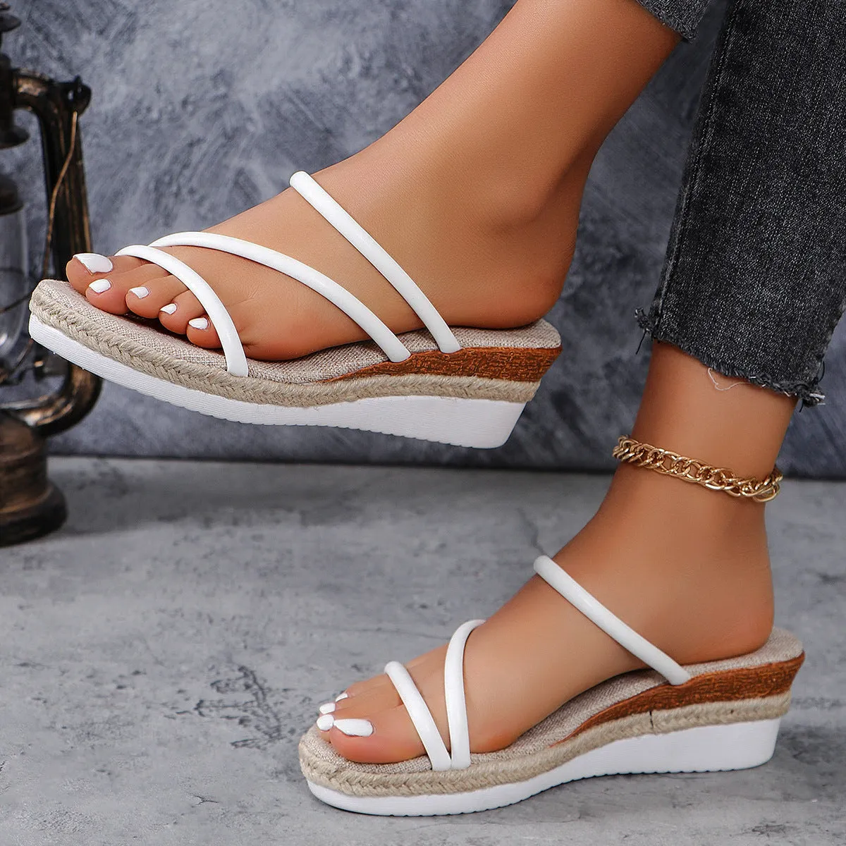 Brianna One Strap Wedge Sandals