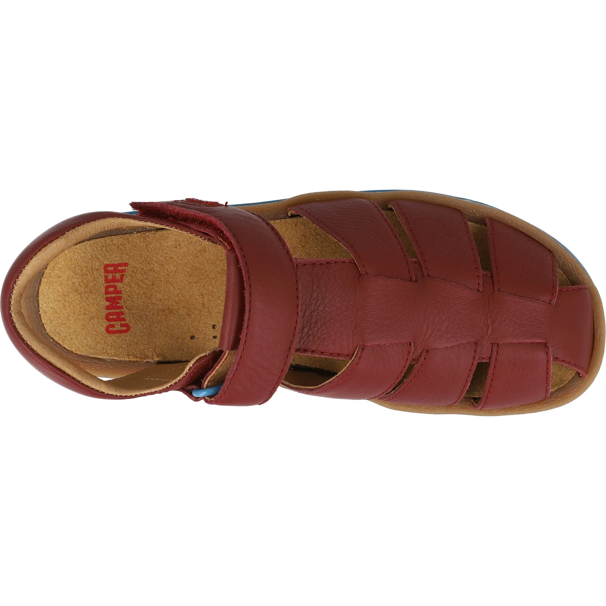 Camper Kids Bicho Burgundy Leather Sandals