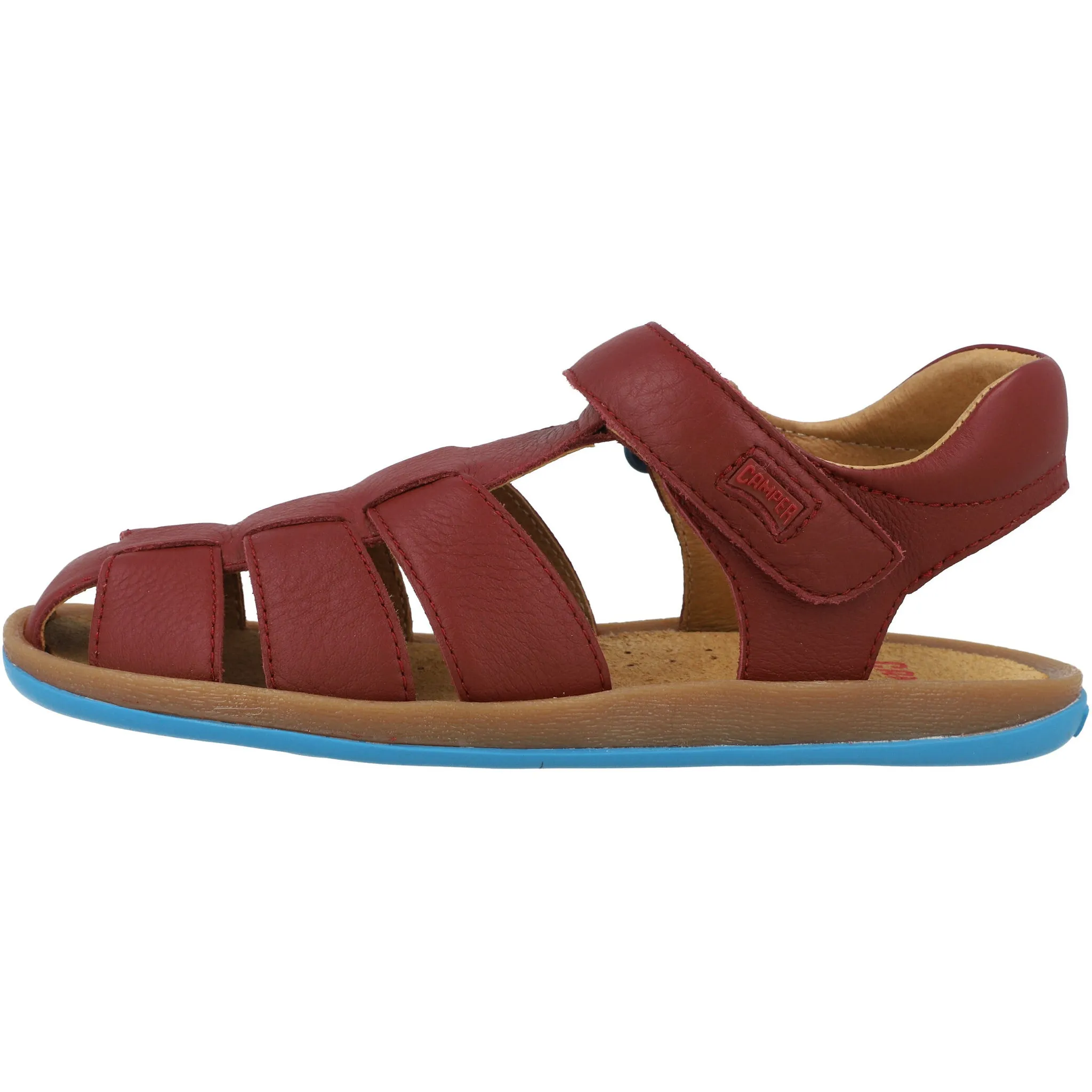 Camper Kids Bicho Burgundy Leather Sandals