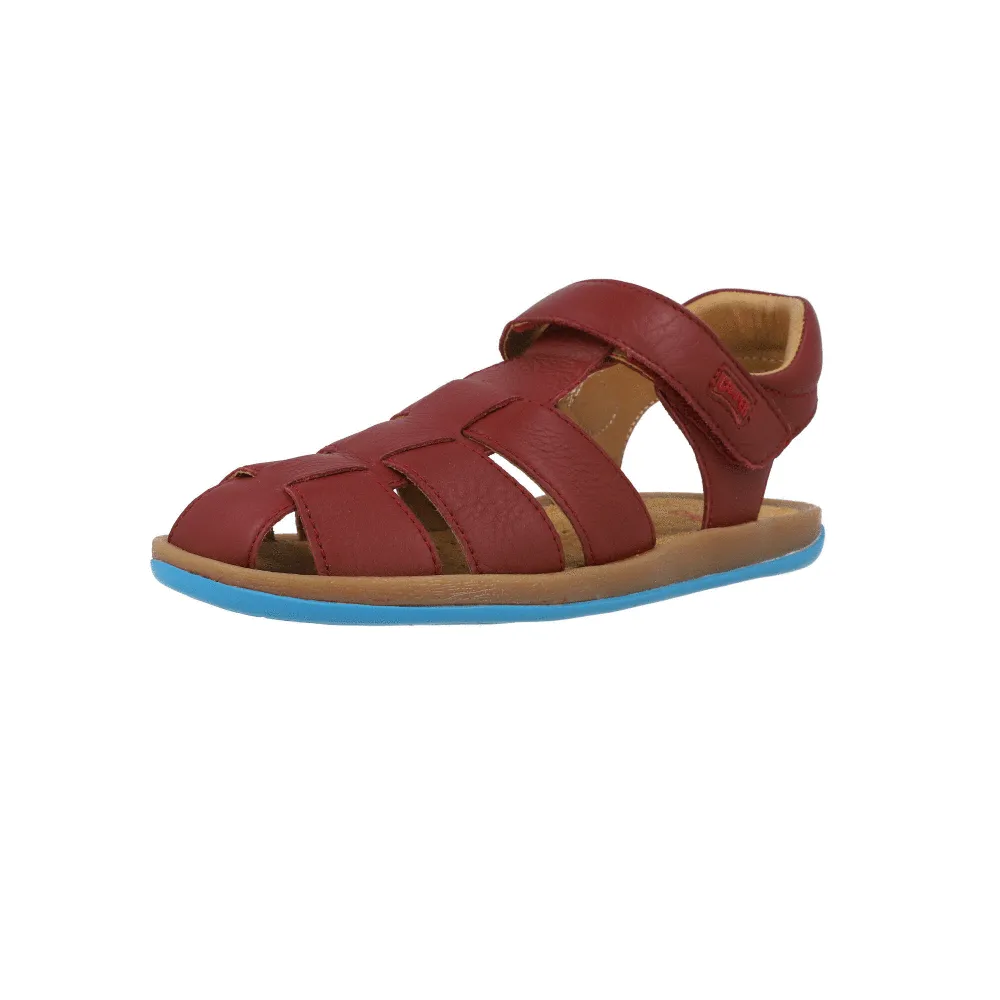 Camper Kids Bicho Burgundy Leather Sandals