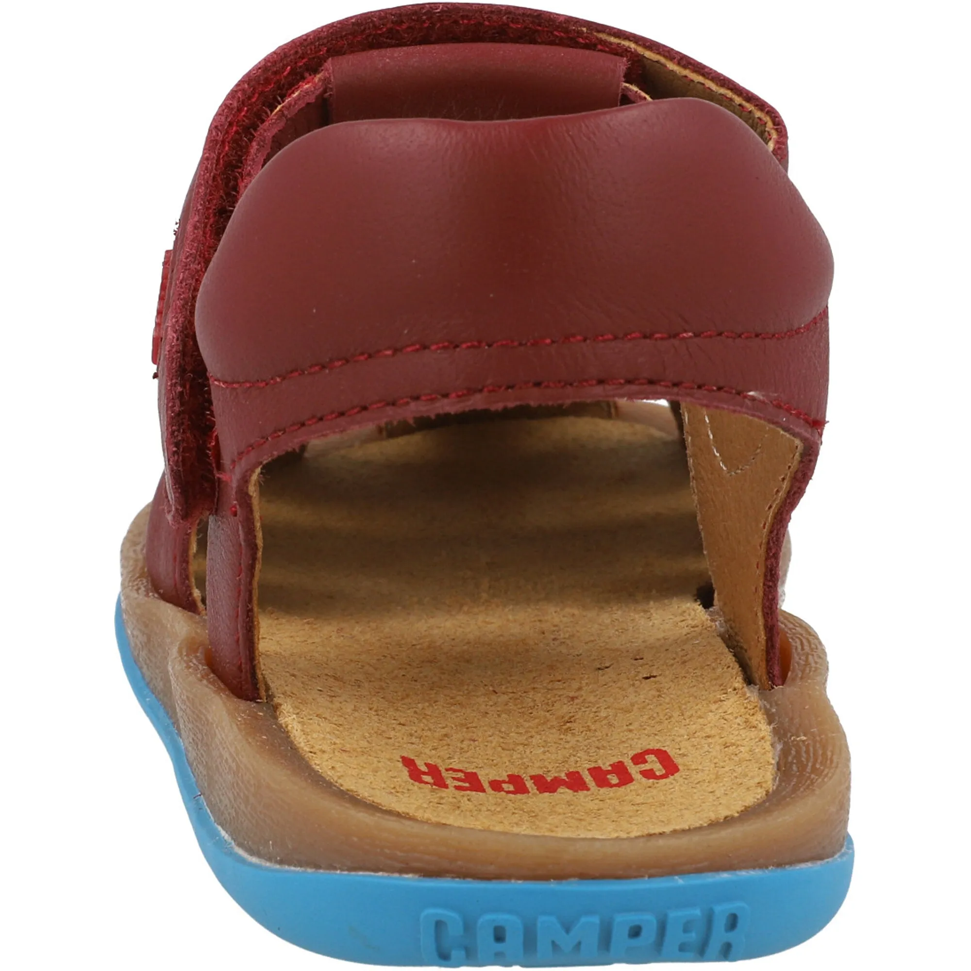 Camper Kids Bicho Burgundy Leather Sandals