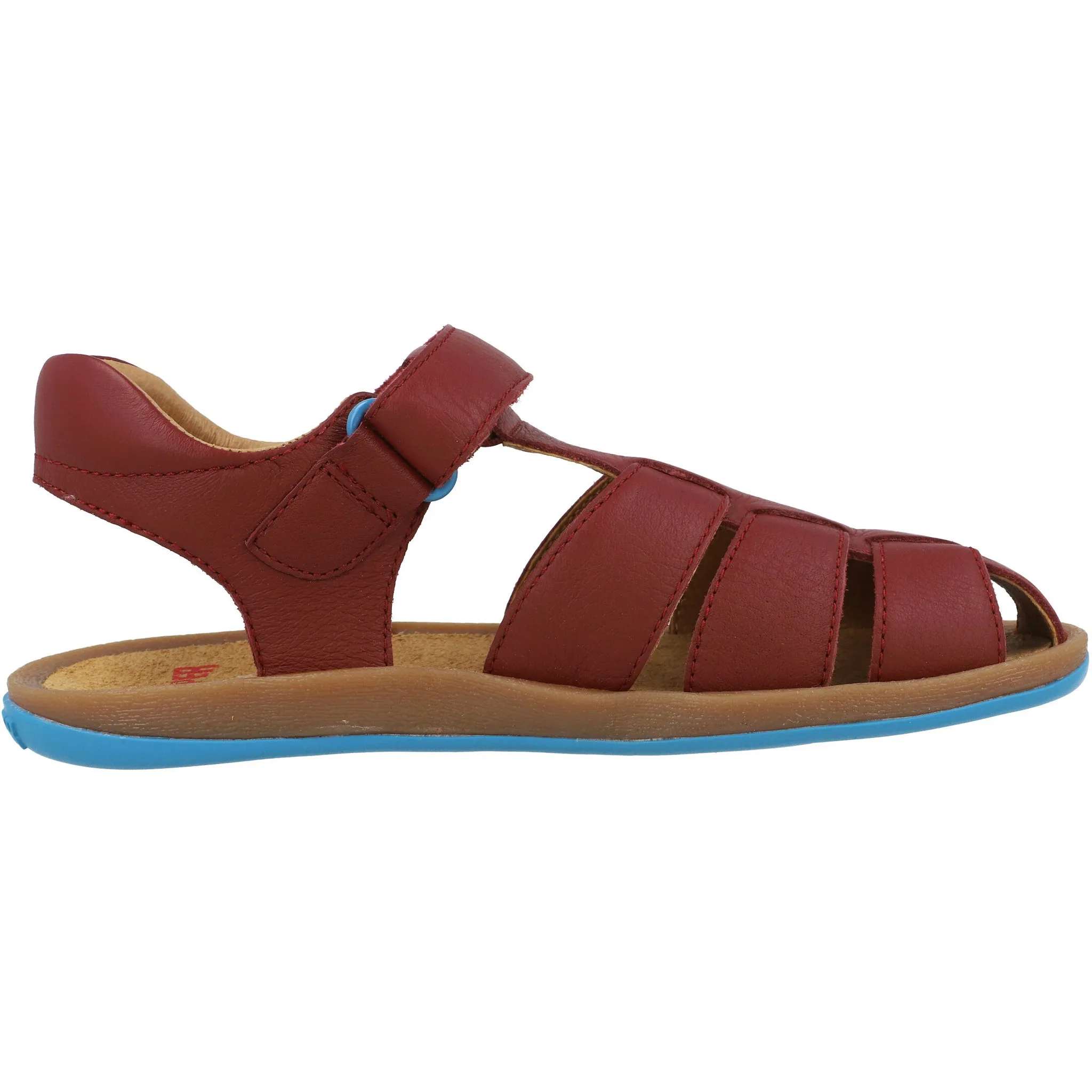 Camper Kids Bicho Burgundy Leather Sandals