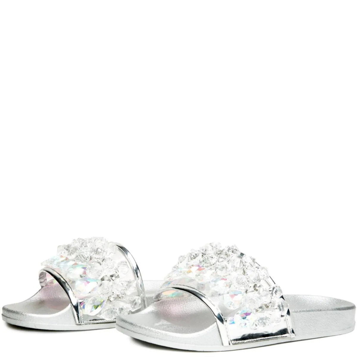 Cape Robbin Moira-63 Silver Slides Silver