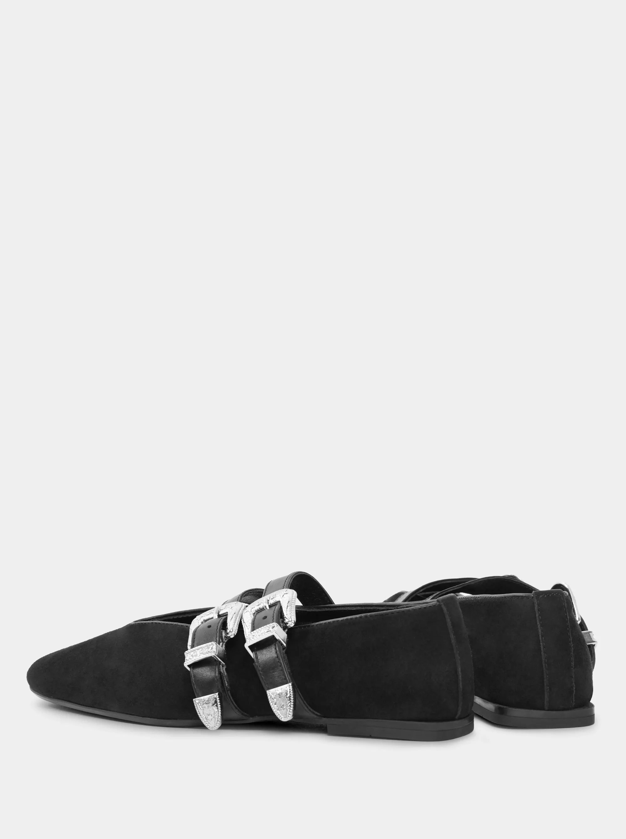 CASABLANCA BLACK SUEDE BALLET FLATS