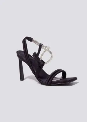 Cassie Crystal Strappy Sandal (Black)