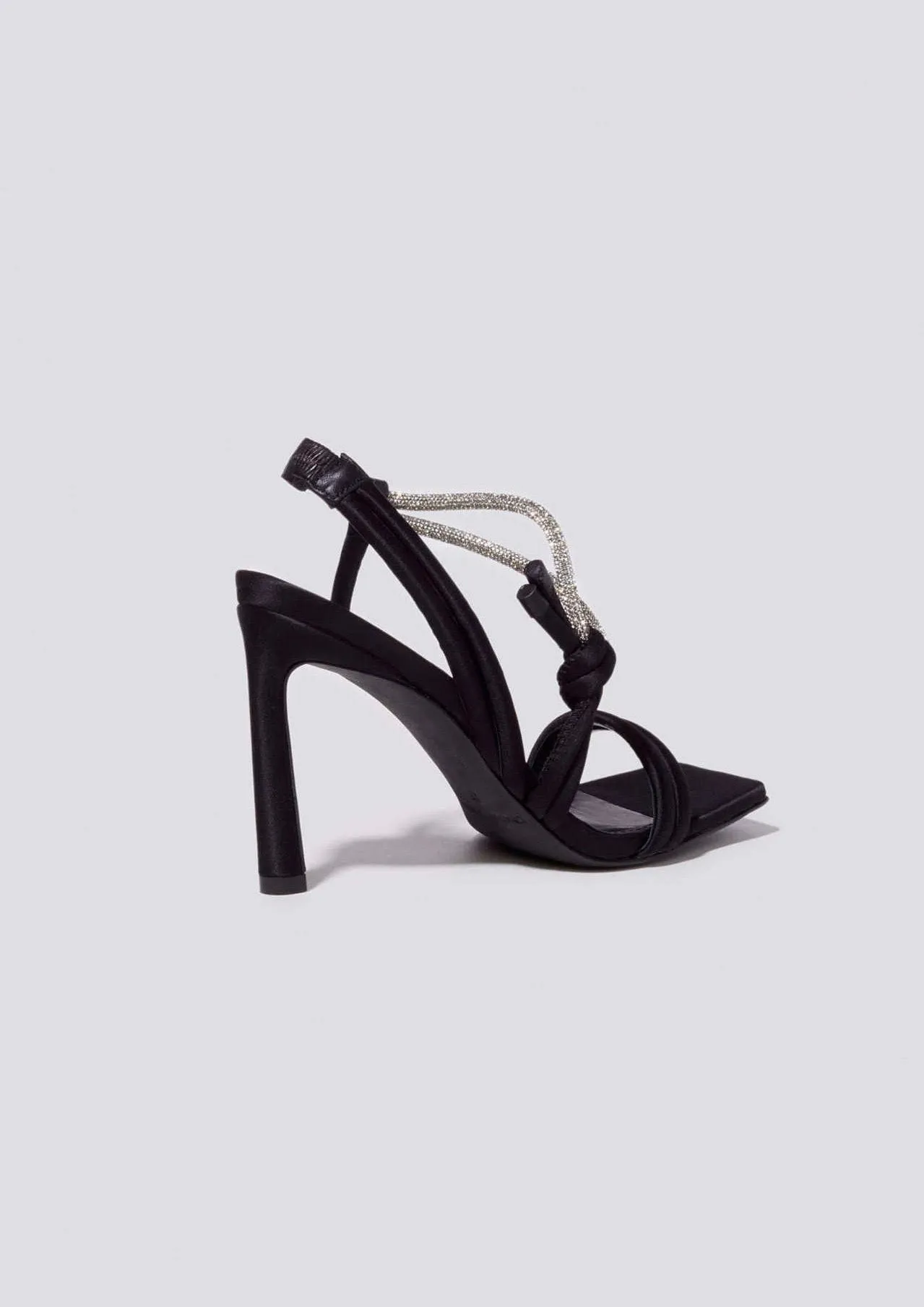 Cassie Crystal Strappy Sandal (Black)