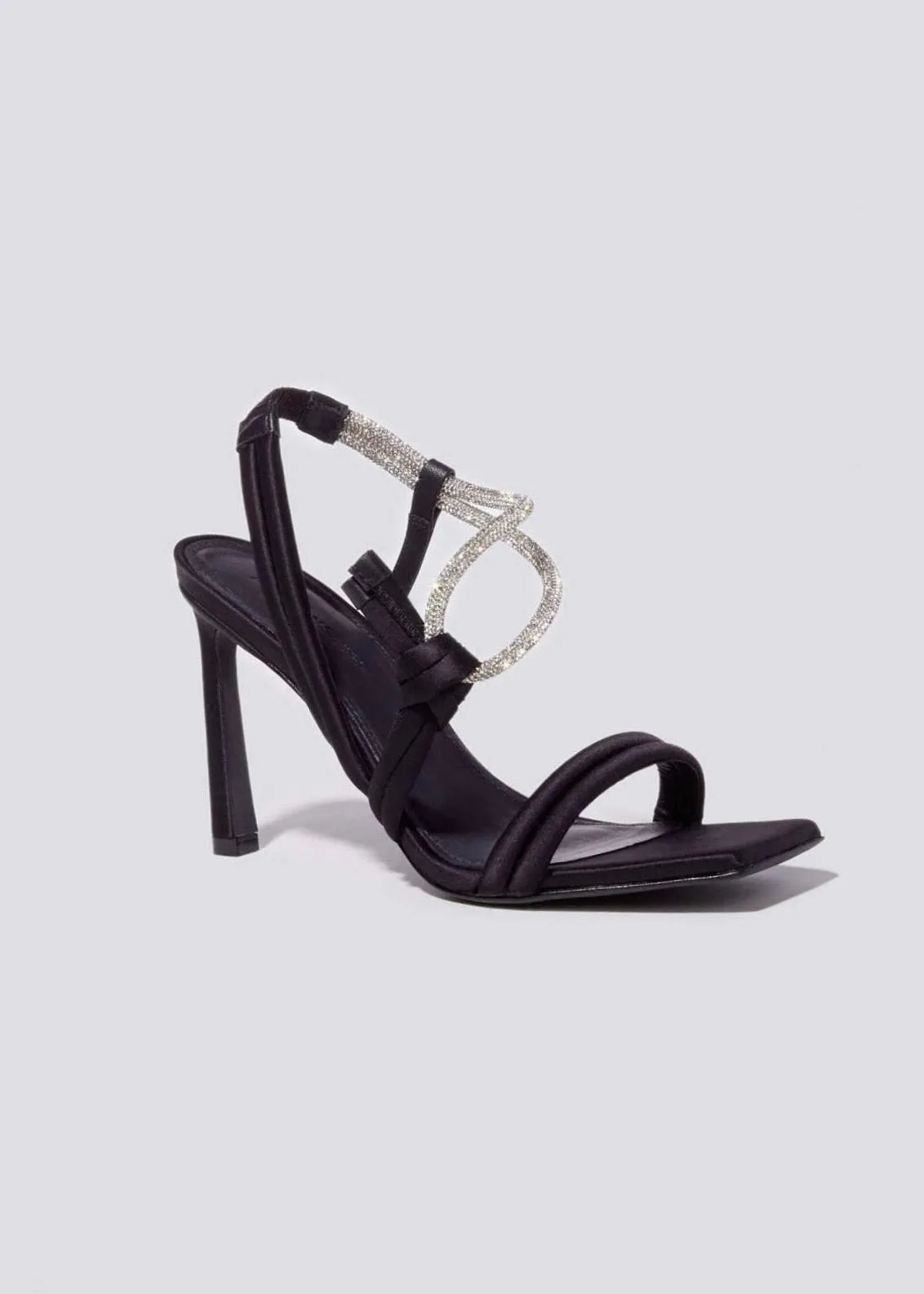Cassie Crystal Strappy Sandal (Black)
