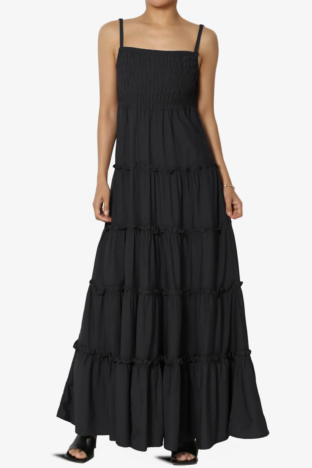 Cassie Smocked Cami Tiered Maxi Dress PLUS