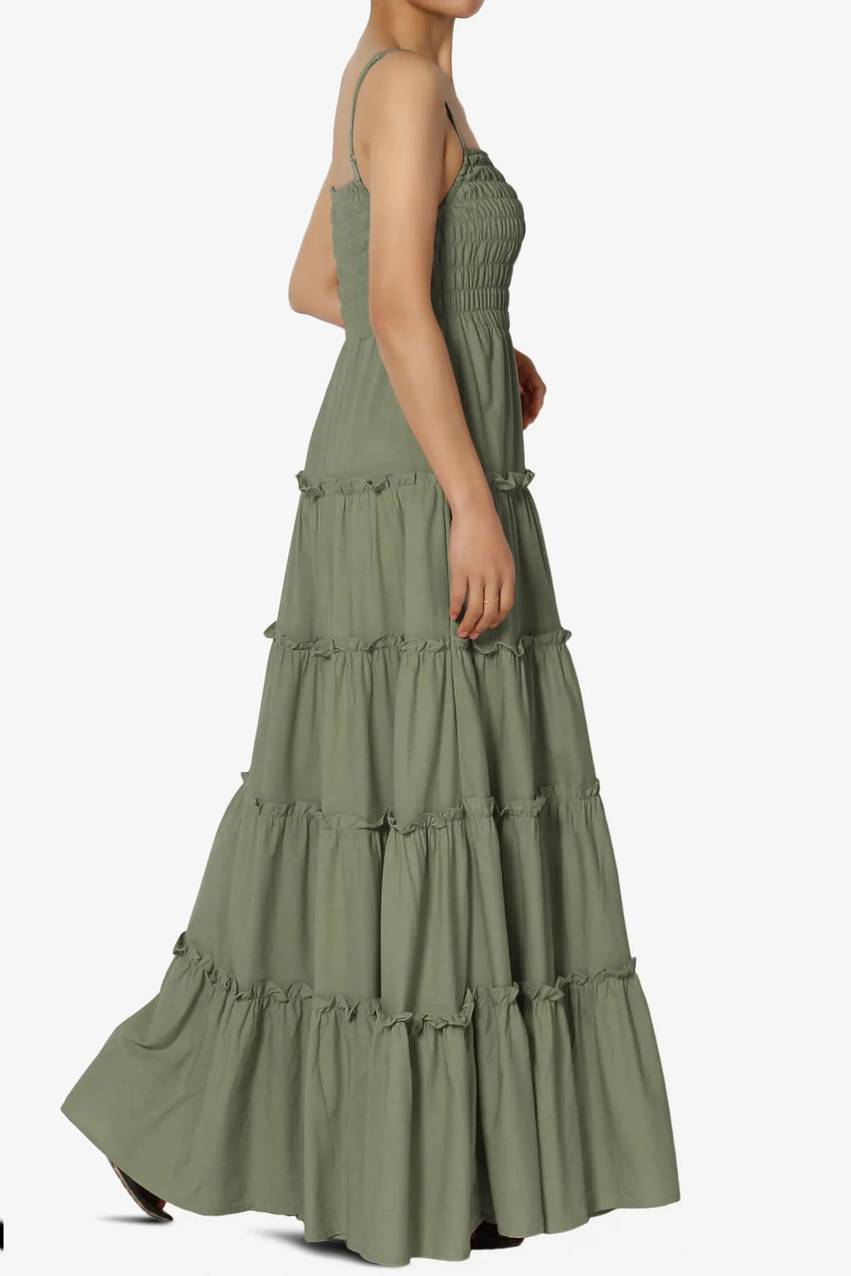 Cassie Smocked Cami Tiered Maxi Dress PLUS