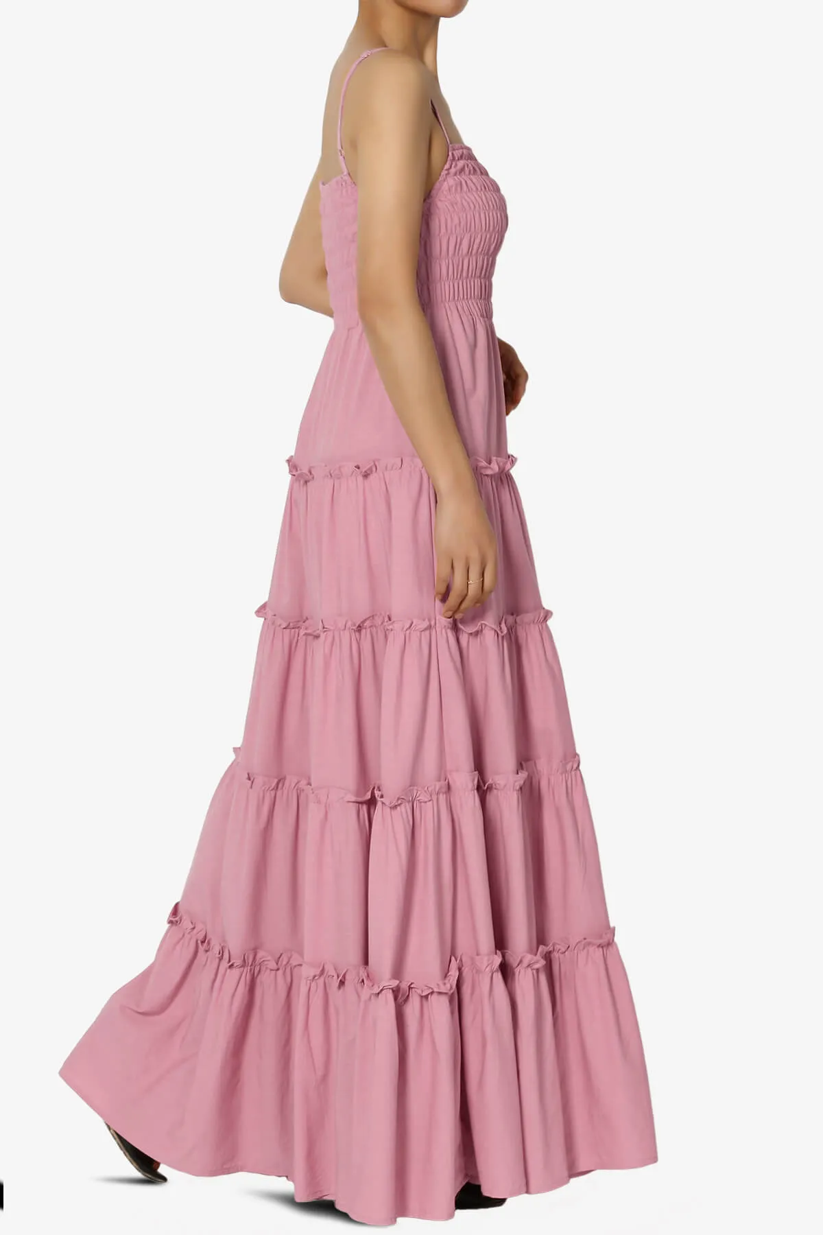 Cassie Smocked Cami Tiered Maxi Dress PLUS