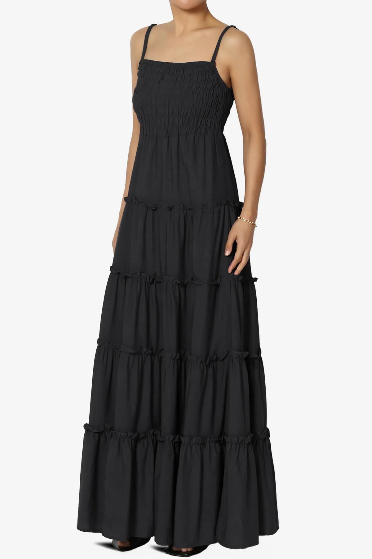 Cassie Smocked Cami Tiered Maxi Dress PLUS