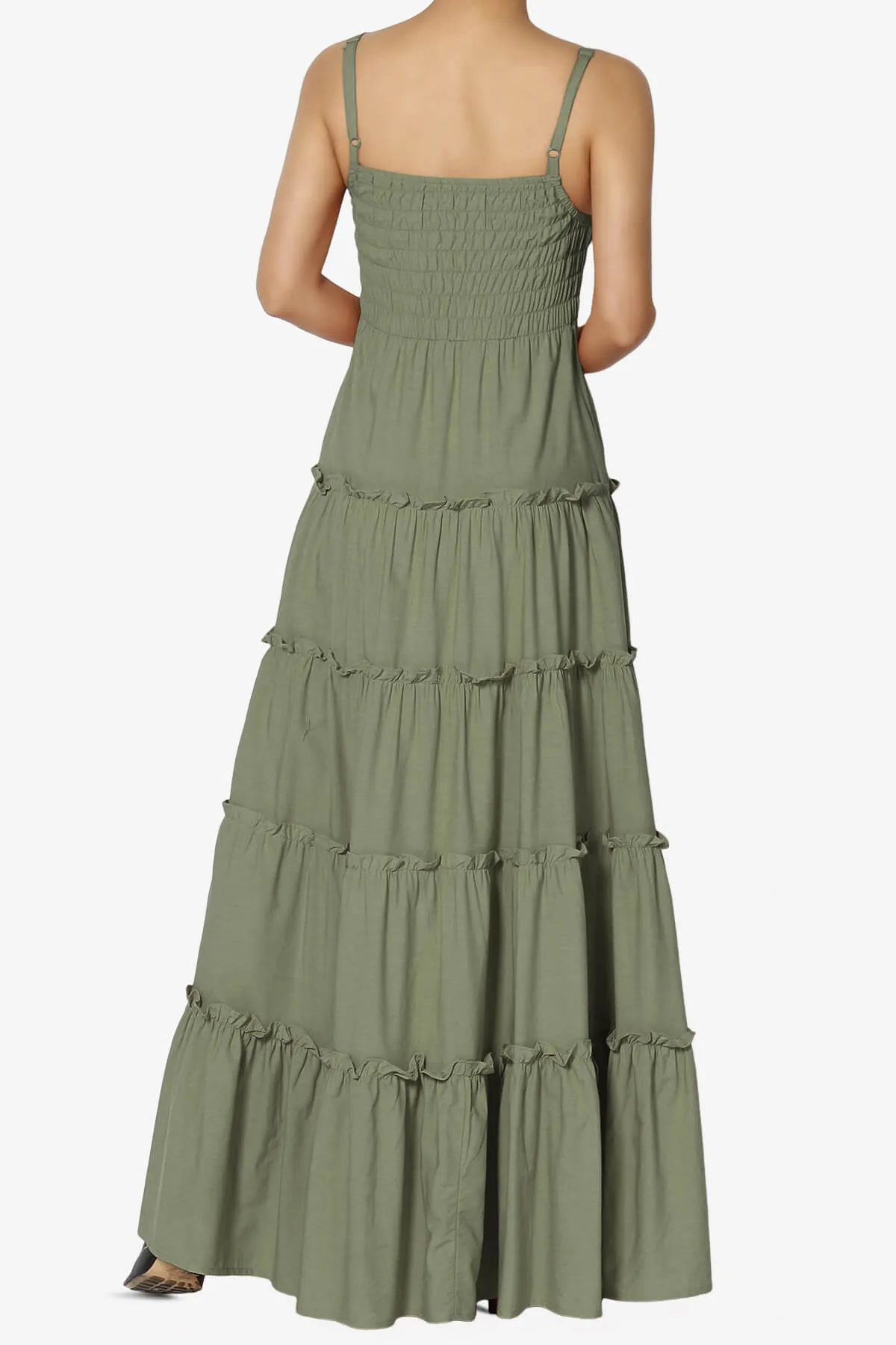 Cassie Smocked Cami Tiered Maxi Dress PLUS