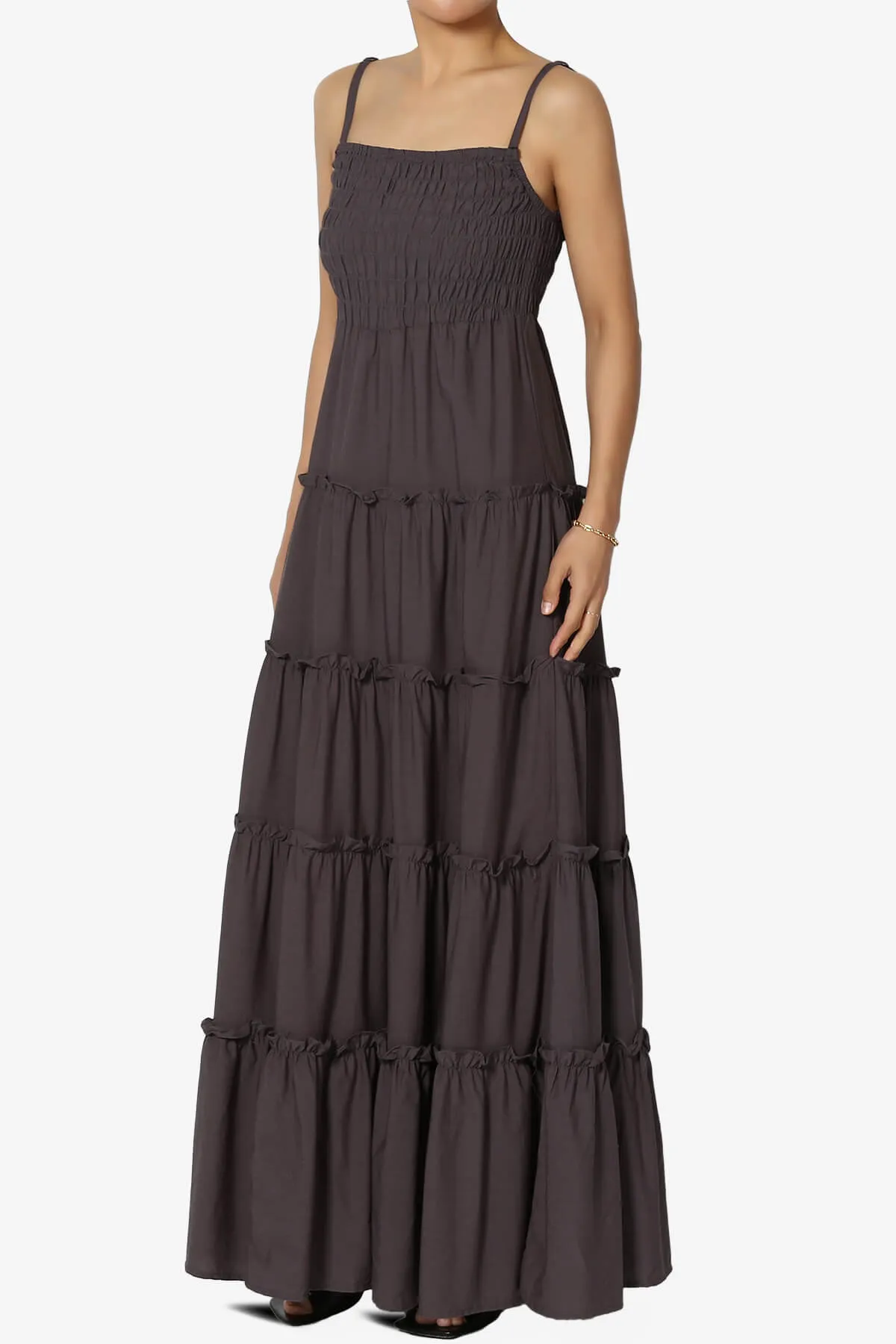 Cassie Smocked Cami Tiered Maxi Dress PLUS