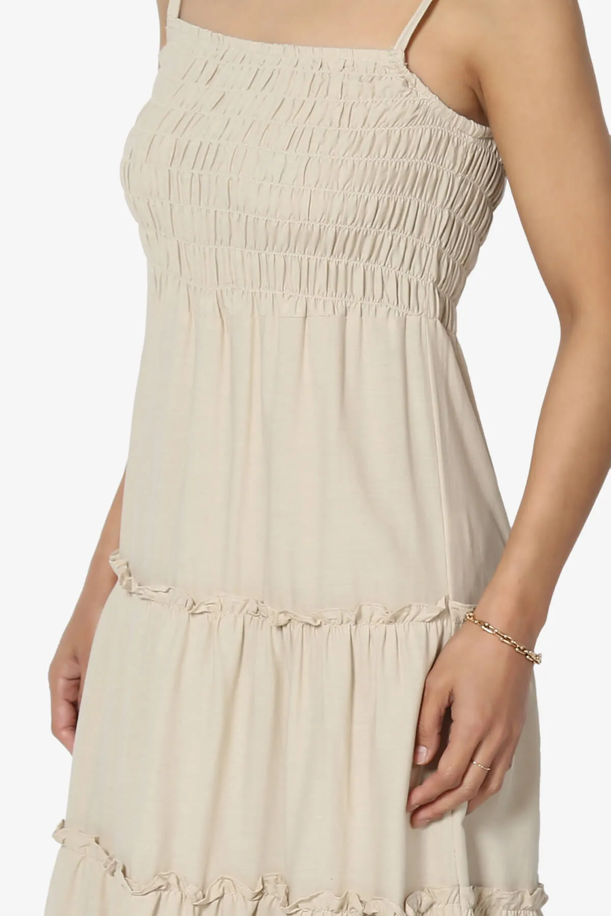 Cassie Smocked Cami Tiered Maxi Dress PLUS