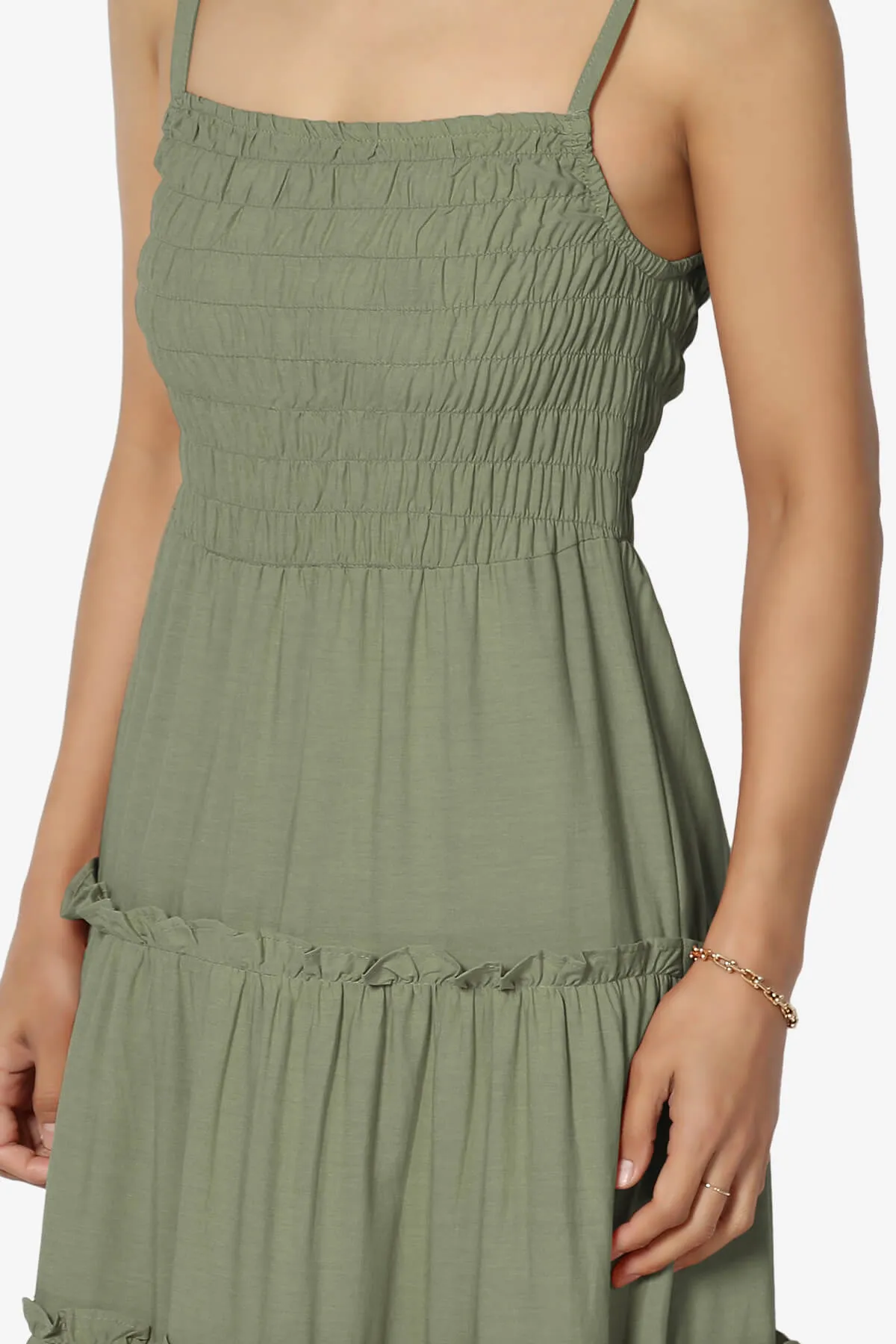 Cassie Smocked Cami Tiered Maxi Dress PLUS