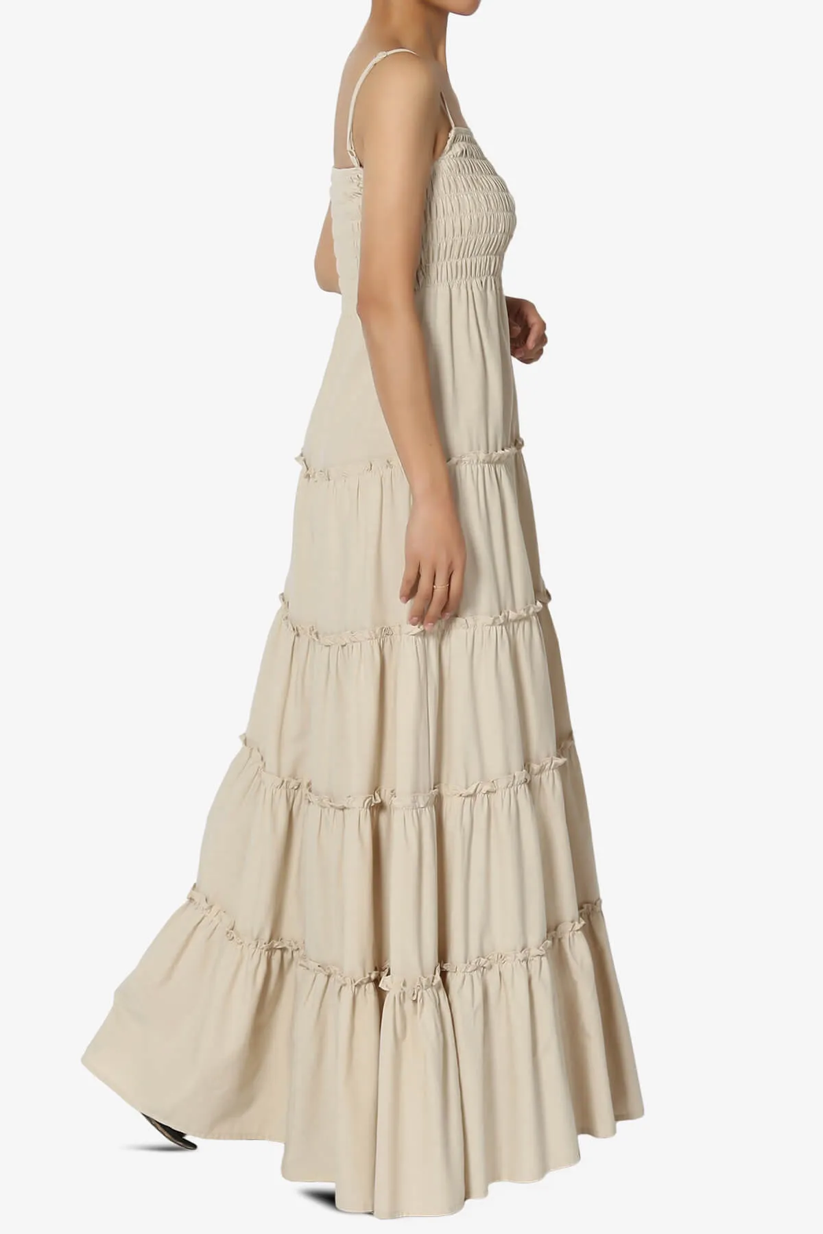 Cassie Smocked Cami Tiered Maxi Dress PLUS