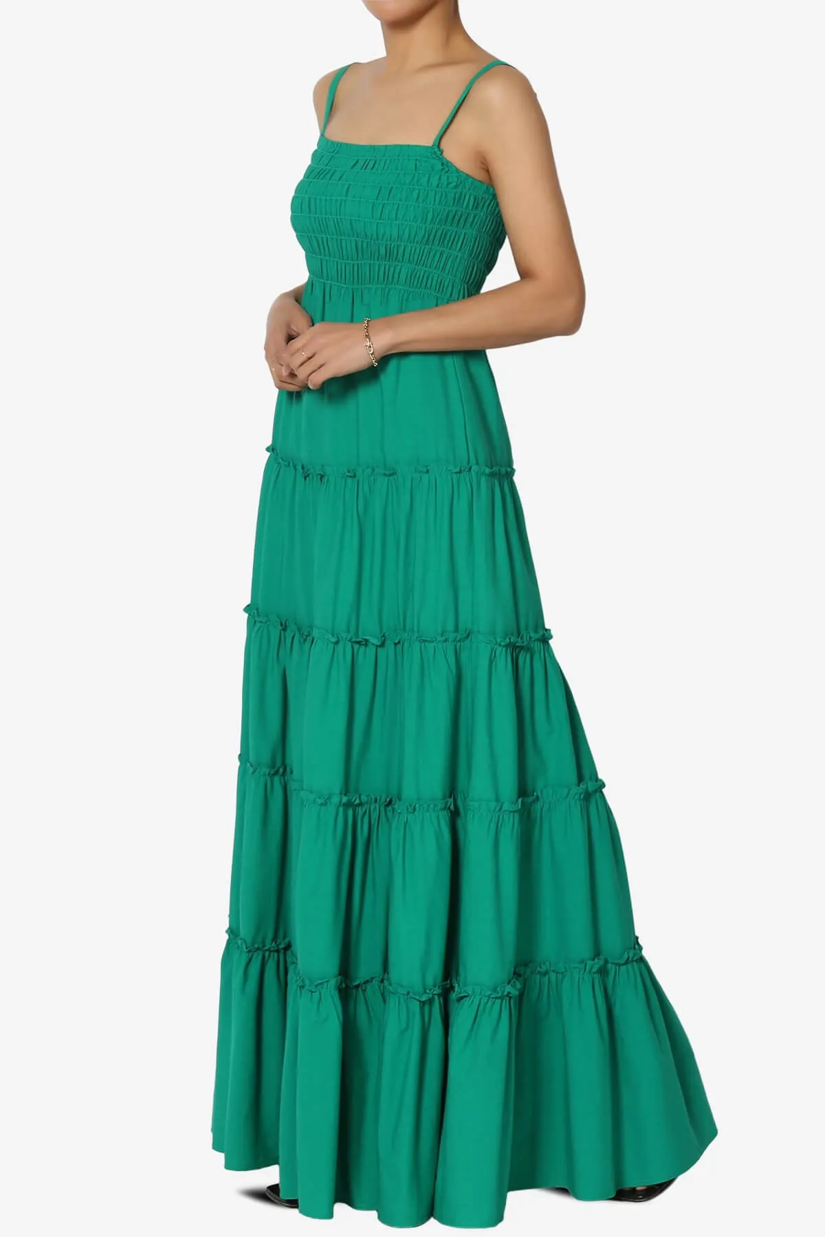 Cassie Smocked Cami Tiered Maxi Dress PLUS