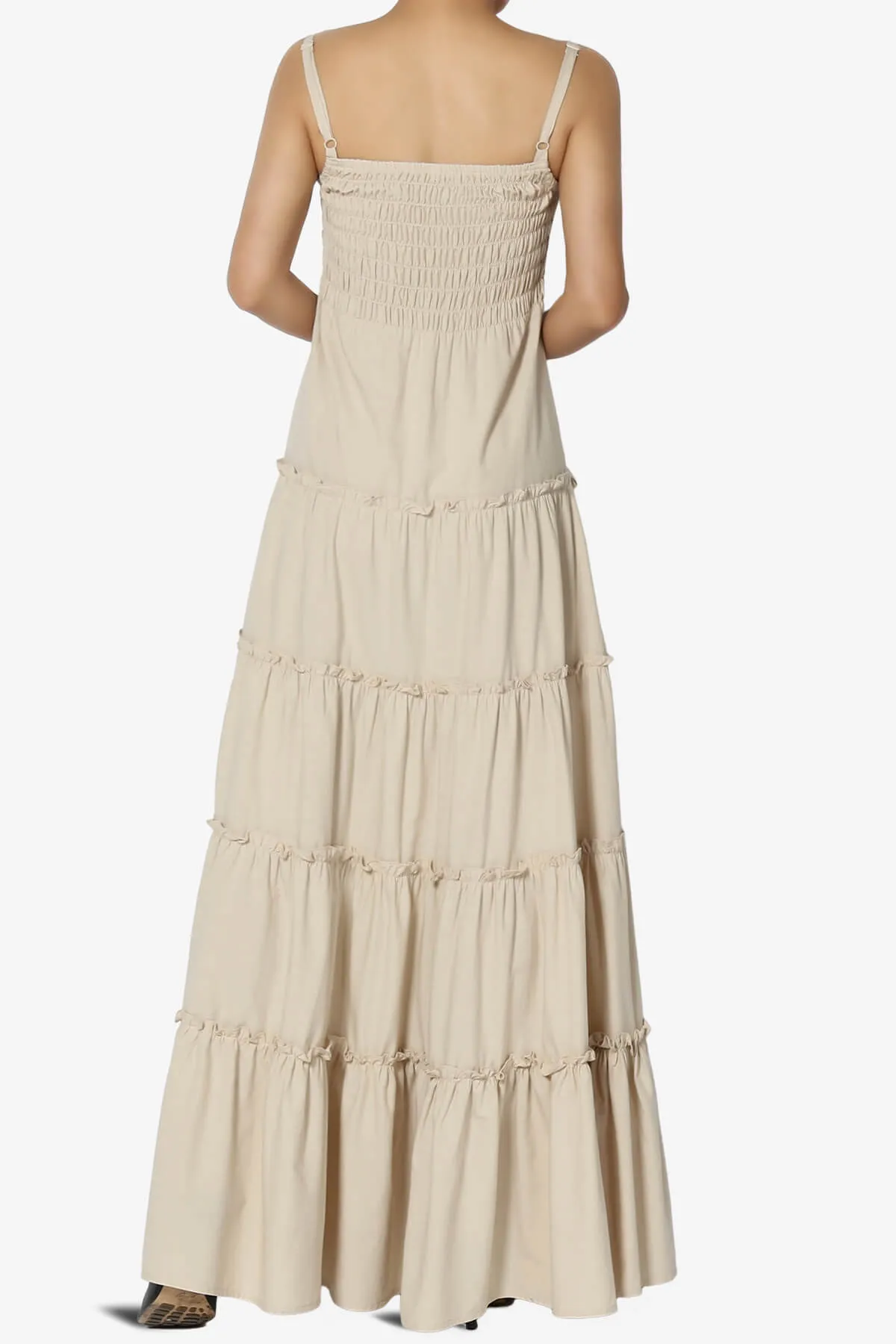 Cassie Smocked Cami Tiered Maxi Dress PLUS
