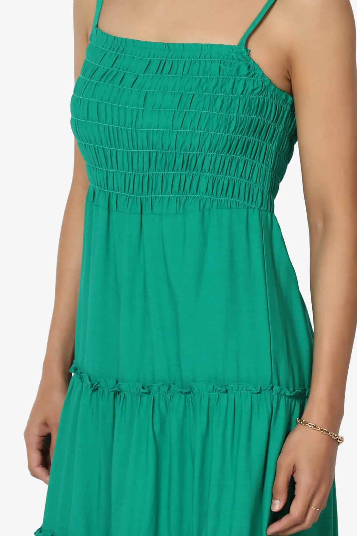 Cassie Smocked Cami Tiered Maxi Dress PLUS