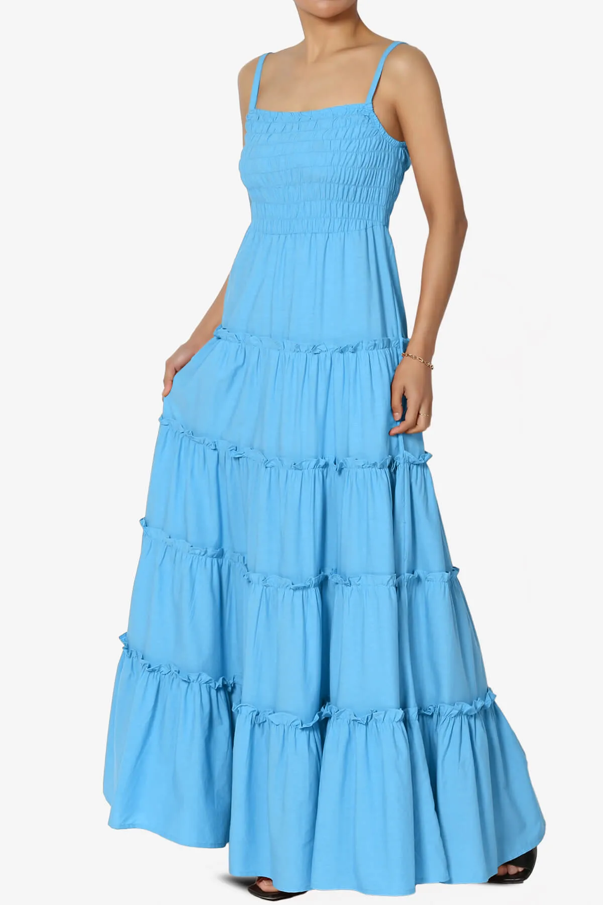 Cassie Smocked Cami Tiered Maxi Dress PLUS